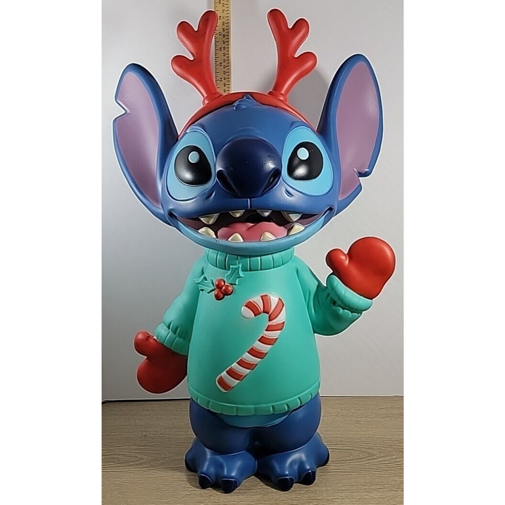 Gemmy Christmas Stitch Disney's Lilo & Stitch w Antlers & Sweater Blow Mold 27" - Picture 10 of 10